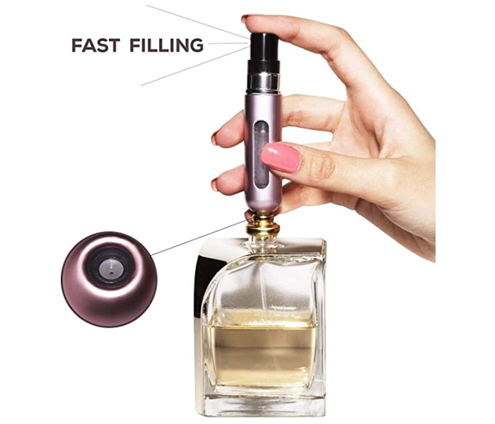 Pack of 2 5ml Portable Mini Refillable Perfume Atomizer Bottle - Gold and Pink - Zoom Image 5