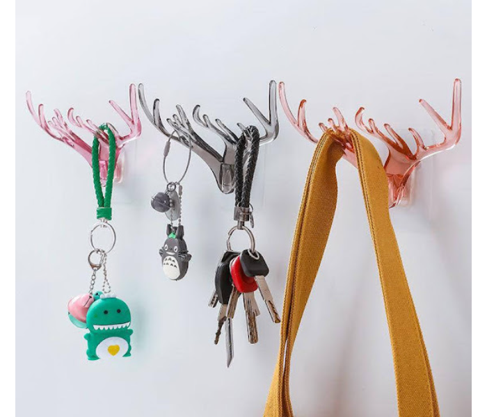 GTC 22000781 Creative Antlers Key Holder for Hanging Clothes - Pink - Zoom Image 2