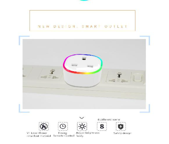 Wink Smart Wifi Plug Outlet Socket With RGB Light - White - Zoom Image 2