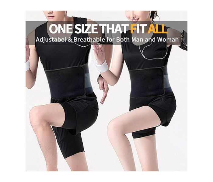 GTC 22000790 Waist Trimmer Sweat Belt for Women and Men - Black - Zoom Image 2