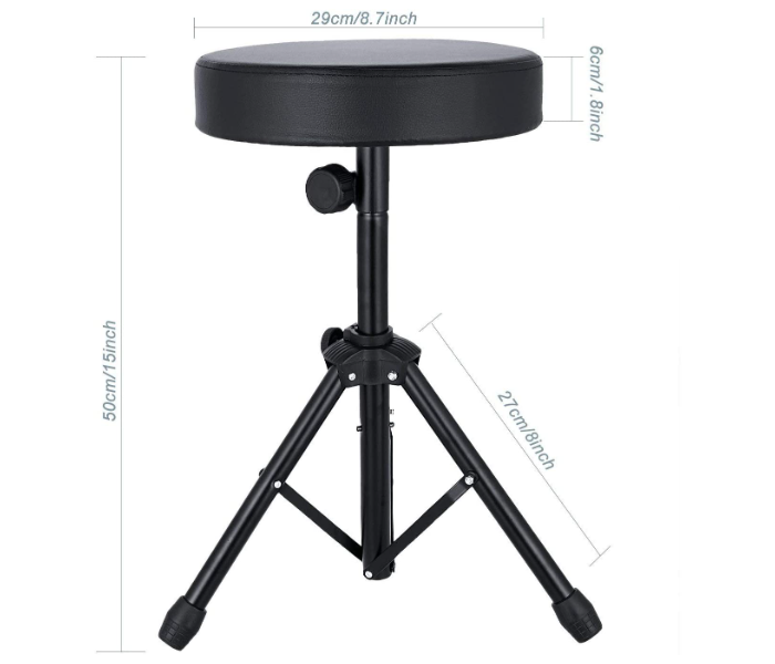 Folding Stool Stand Chair Seat With Comfortable Padded Seat - Black - Zoom Image 4