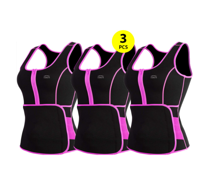 RMN 3 Pieces FN-Along Fit Body Shaper Waist Trainer Vest Sports Bundle Assorted Size For Women - Black - Zoom Image 1