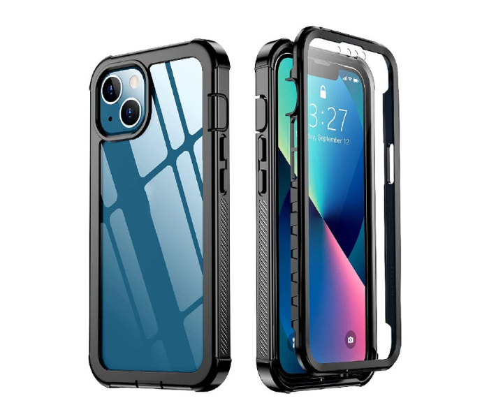 Trands TR-IPHC160 IPhone 13 Case and Screen Protector 360 Degree Protective Cover - Black - Zoom Image 2