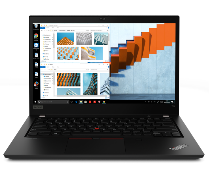 Lenovo 20S1001HAD T14 14 inch FHD Intel Core i5 10310U Processor 8GB RAM 256 SSD Integrated Intel UHD Graphics Windows 10 Pro - Black - Zoom Image 1