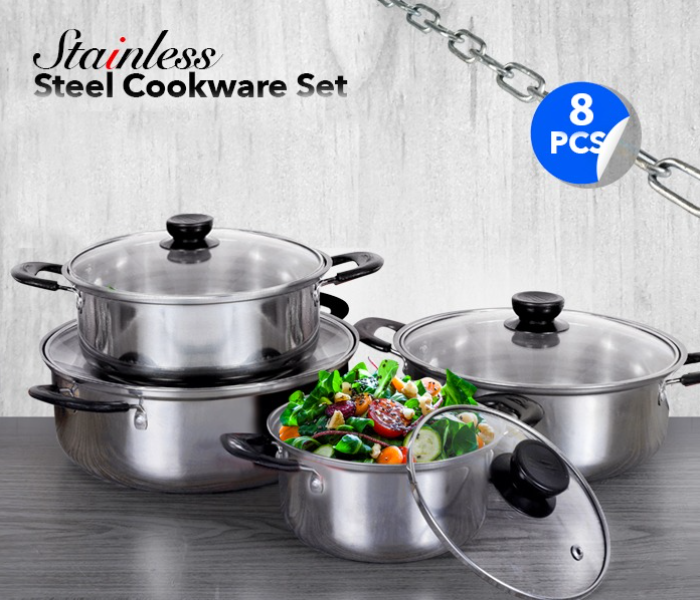 8 PCS Stainless Steel Stock pot Set with Cooltouch Handle - Zoom Image