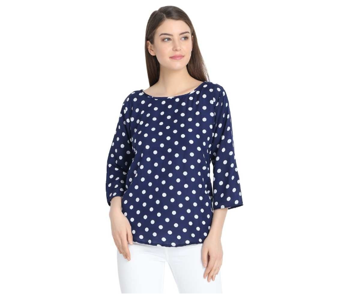 Quny AM-FLP0005 Full Sleeve Medium Sized Short Top for Women  - Blue - Zoom Image