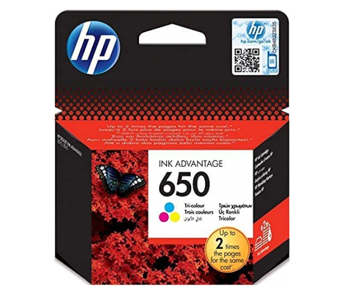 HP CZ102AK#BHL 650 Tri-colour Ink Cartridge - Zoom Image 1