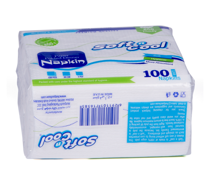 Hotpack SNCN3030 100 Pieces 30x30cm Soft n cool Paper Napkin - Zoom Image 1