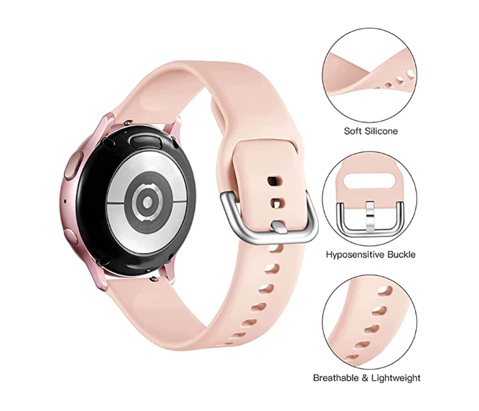 Unisex Sport Bands for Samsung Galaxy Watch Active Soft Silicone Replacement Sport Strap for Galaxy Active 2 - Pink - Zoom Image 2