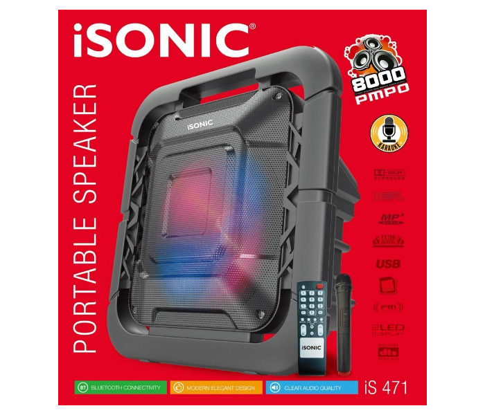 Isonic IS471 Heavy Portable Speaker 8000PMPO - Black - Zoom Image 2