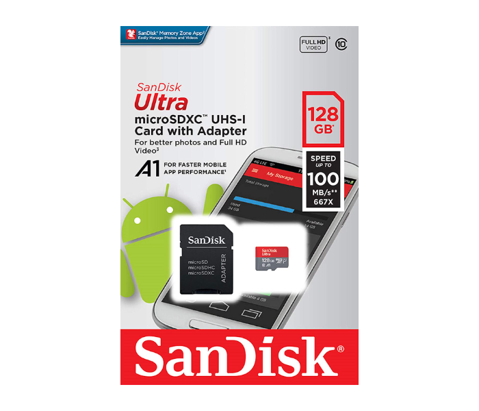 SanDisk SDSQUAR-128G-GN6MA 128GB Class 10 microSDXC Memory Card - Zoom Image 5