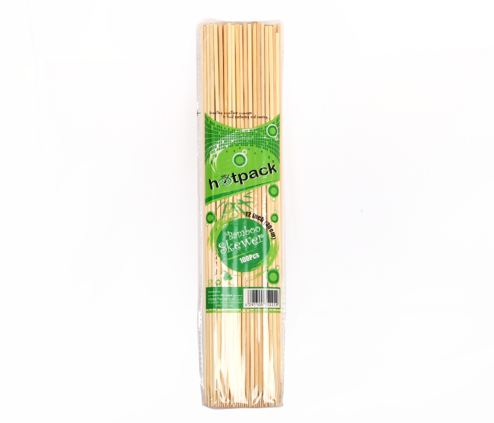 Hotpack BS12 100 Pieces 12 Inch Bamboo Skewer - Zoom Image 2