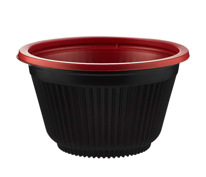 Hotpack HSMRBSB550 5 Pieces 550ml Red and Black Base Soup Bowls with Lids - Zoom Image 5