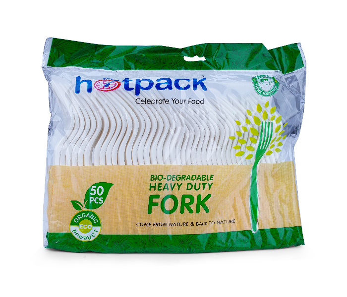 Hotpack BDPFHD 50 Pieces Heavy Duty Bio Degradable Fork - Zoom Image 1