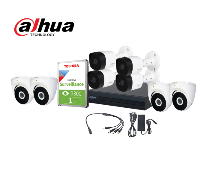 Dahua DAH-4CB2A-4T2A-DV4 4 Camera 5MP HDCVI IR Eyeball Camera, Built In Mic Camera Set - Black and White - Zoom Image