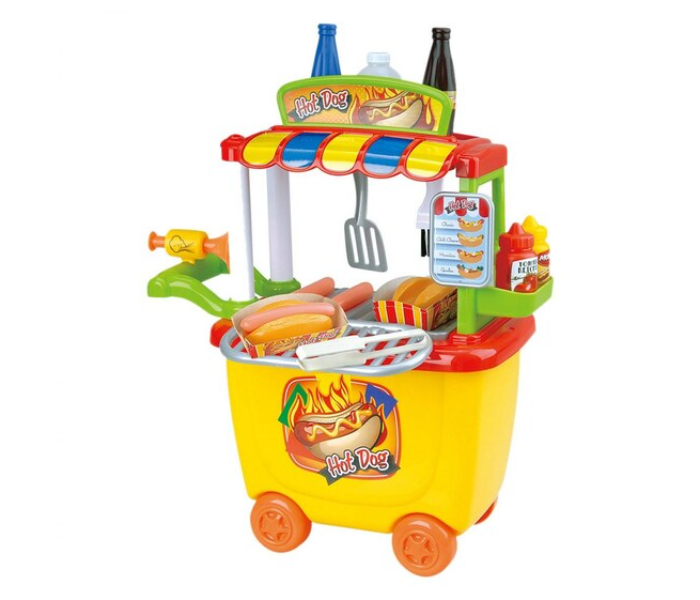 PlayGo 3512 30 Pieces Gourmet Hot Dog Cart Toys For Kids - Red and Yellow - Zoom Image 2