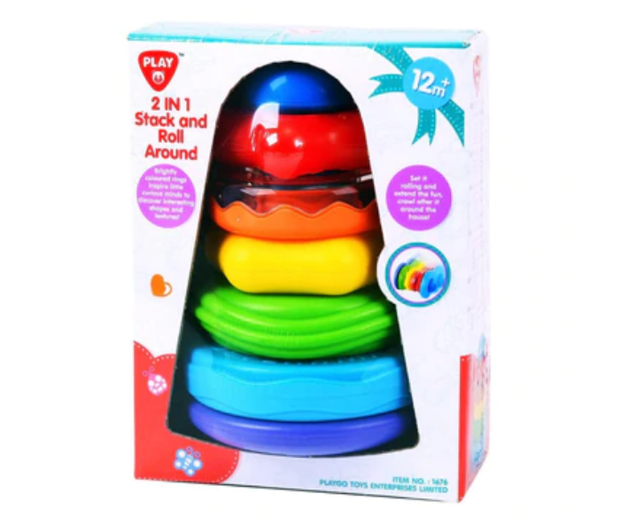 PlayGo 1676 2 In 1 Stack And Roll Around Toy for Kids - Zoom Image 3