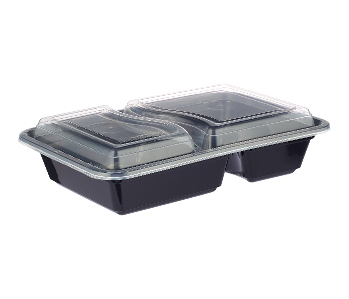 Hotpack HSMBBMC2C 5 Pieces Container Black Base with 2 Compartment Lid - Zoom Image 4