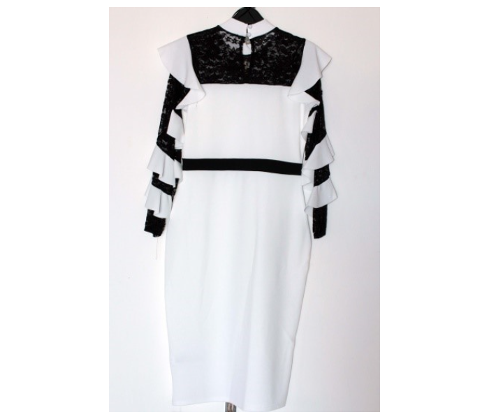 Clothinal CL00143 Stylish Party Wear Frock For Kids - Black and White - Zoom Image