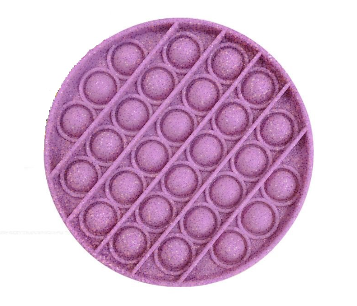 Pop It Purple With Glitter Circle Toy For Kids - Purple - Zoom Image