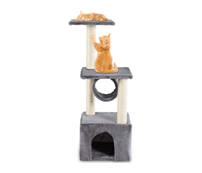 36 Inch Cat Trees and Towers with Scratching Posts Play House for Kitten - Grey - Zoom Image 1