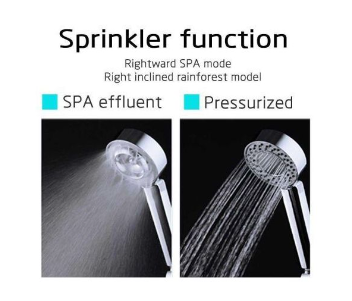 Generic Handheld Double Side Shower Head High Pressure Showerhead With Double Sided Spray and Free Filling Design - Silver - Zoom Image 7