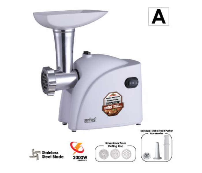 Sanford SF5862MG BS B 2000 Watts Meat Grinder - White - Zoom Image