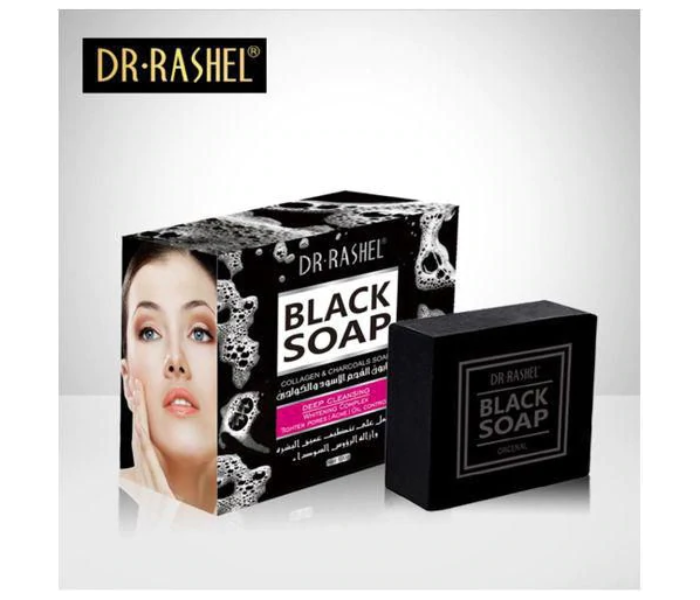 Dr Rashel DRL-1348 100g Black Soap Collagen Charcoal Soap Deep Cleansing Whitening Complex - Zoom Image 2