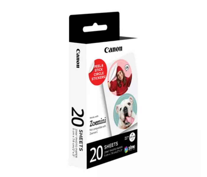 Canon Zink 1.3inch Pre-Cut Circle Sticker Pack - 20 Sheets - Zoom Image 1