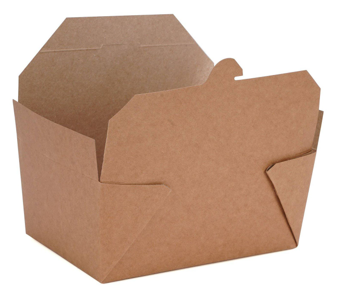 Hotpack HSMKTAB72X5 5 Pieces 72oz Kraft PE Take Away Box - Zoom Image 1