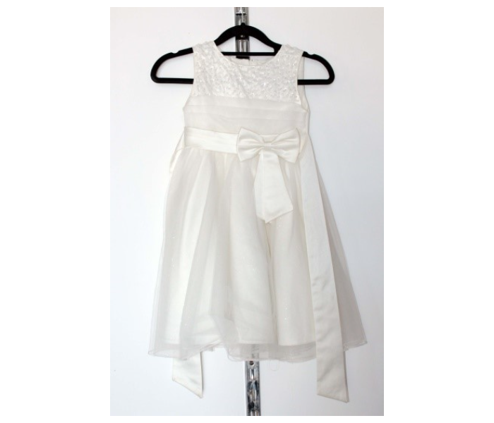 Clothinal CL00135 Stylish Party Wear Frock For Kids - White - Zoom Image