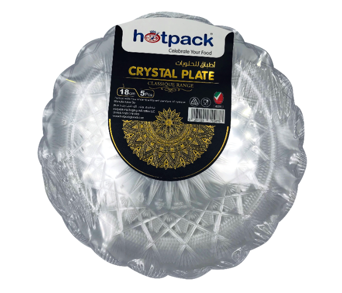 Hotpack HSMCP18 18cm 5 Pieces Crystal Plate - Zoom Image