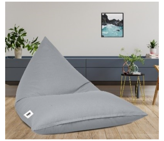 TUD 3XL Cotton Triangle Bean Bag - Grey - Zoom Image