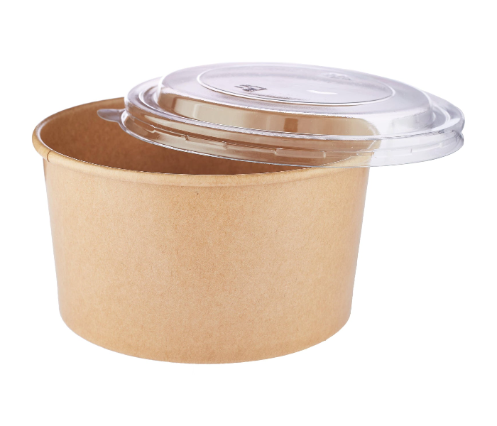 Hotpack HSMPSB37KX5 5 Pieces 37oz Kraft Paper Salad Bowl - Brown - Zoom Image 3