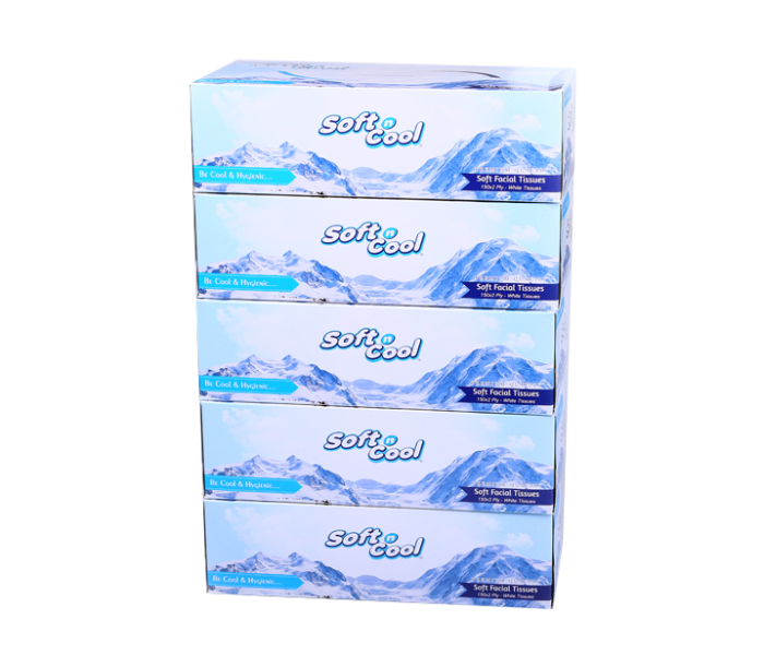 Hotpack SNCT150 5Box Soft n cool Facial Tissue 150 Pulls x 2Ply - Zoom Image 1