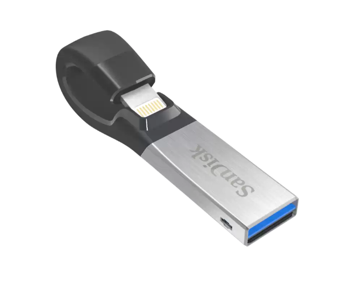 SanDisk SDIX30C-032G-GN6NN iXpand Flash Drive 32GB for iPhone and iPad - Silver - Zoom Image 2