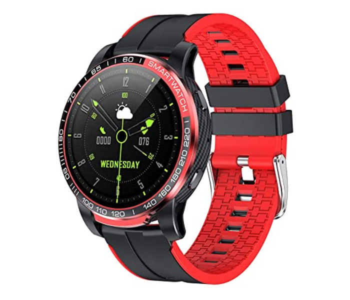 V20 Bluetooth Call Fitness Tracker Heart Rate Monitoring Music Control Smart Watch - Black and Red - Zoom Image 3