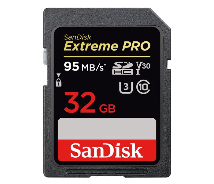 SanDisk SDSDXXG-032G-GN4IN Extreme Pro 32GB UHS-I SDHC Memory Card - Black - Zoom Image 1