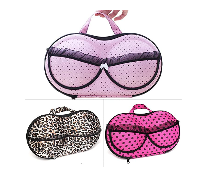 Portable Bra Storage Bag With Net Travel Organiser for Under Garments and Accessories - Rose and Black - Zoom Image 6