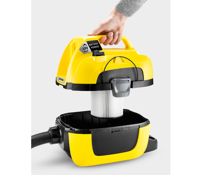 Karcher 11983000 WD 1 Compact Battery Wet and Dry Vacuum Cleaner - Yellow and Black - Zoom Image 4