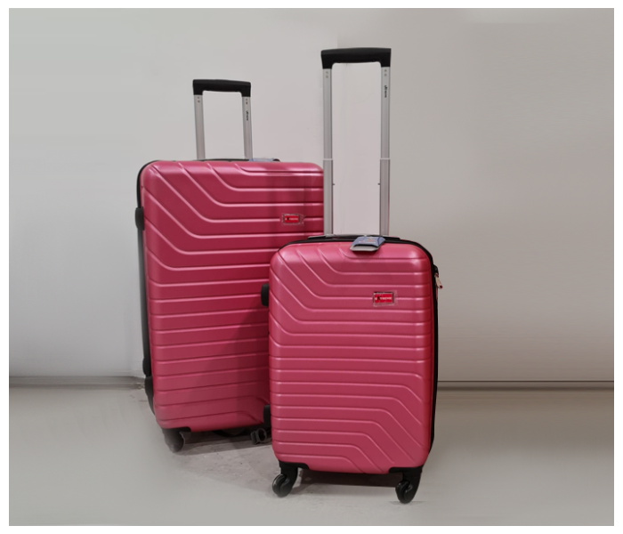 2 Piece Extreme 28 Inch Lightweight Hard Shell ABS Luggage Trolley - Pink Red - Zoom Image