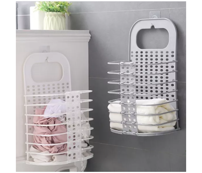 Wall-Mounted Folding Laundry Hamper Basket Large Clothes Storage Basket Organizers - Assorted Colours - Zoom Image 5