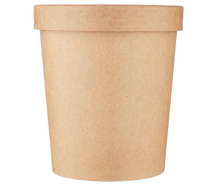 Hotpack HSMPNB32KX5 5 Pieces 32oz Kraft Soup Cup Lid - Brown - Zoom Image 1