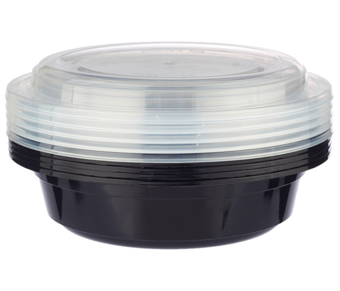 Hotpack HSMBBRO16 5 Pieces 16 oz Black Base Round Container with Lids - Zoom Image 3