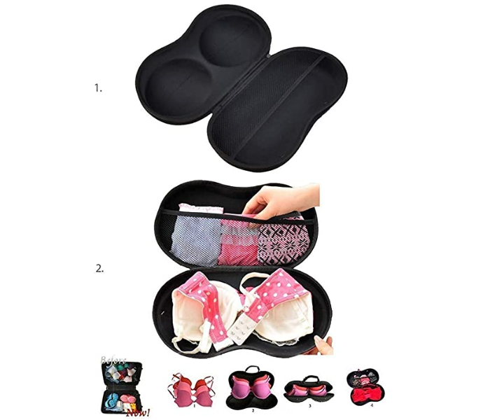 Portable Bra Storage Bag With Net Travel Organiser for Under Garments and Accessories - Rose and Black - Zoom Image 4