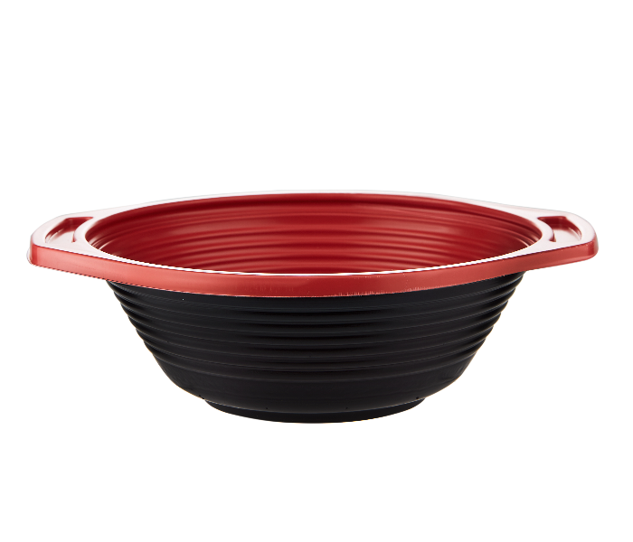 Hotpack HSMRBSB1000 5 Pieces 1000ml Red and Black Base Soup Bowls with Lids - Zoom Image 5