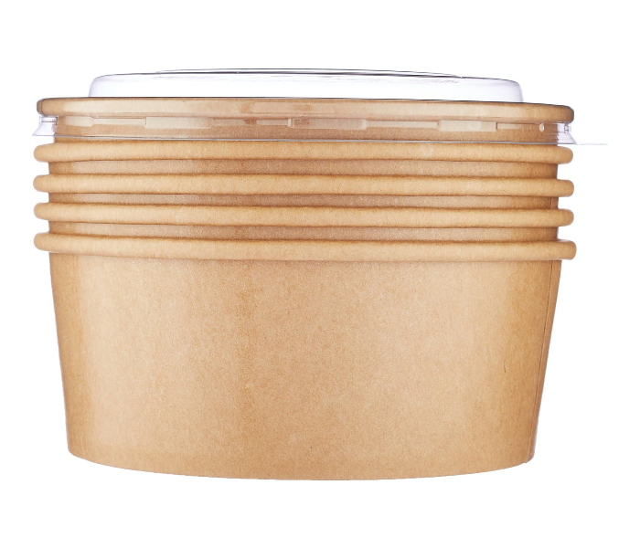 Hotpack HSMPSB26KX5 5 Pieces 26oz Kraft Paper Salad Bowl - Brown - Zoom Image 5