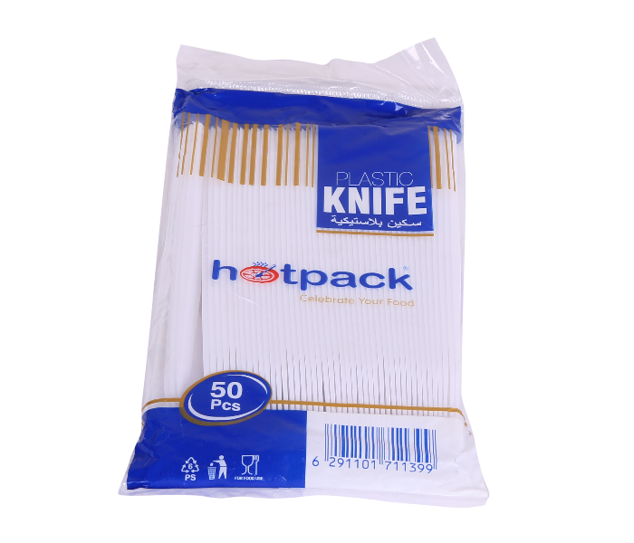 Hotpack PK 50 Pieces Plastic Knife - White - Zoom Image