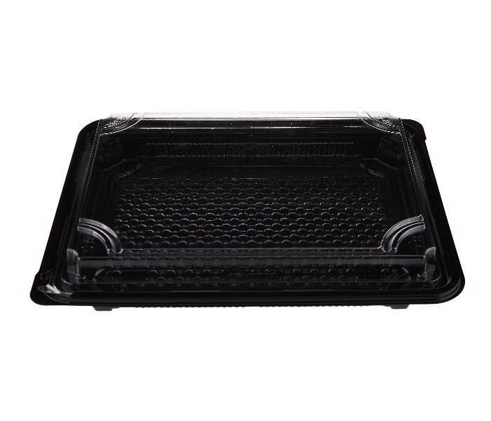 Hotpack HSMSC08B 5 Pieces Black Sushi Container Base with Lid - Zoom Image 3