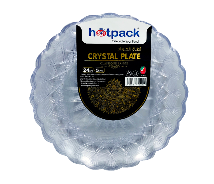 Hotpack HSMCP24 24cm 5 Pieces Crystal Plate - Zoom Image